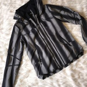 Lululemon Thats The Run Track and Field Striped Hooded Jacket